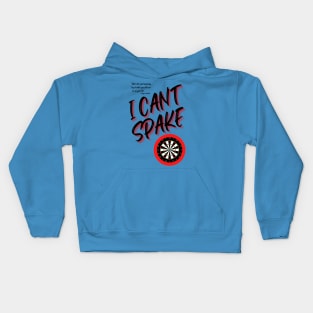 i can't spake wayne mardle commentary black letters Kids Hoodie